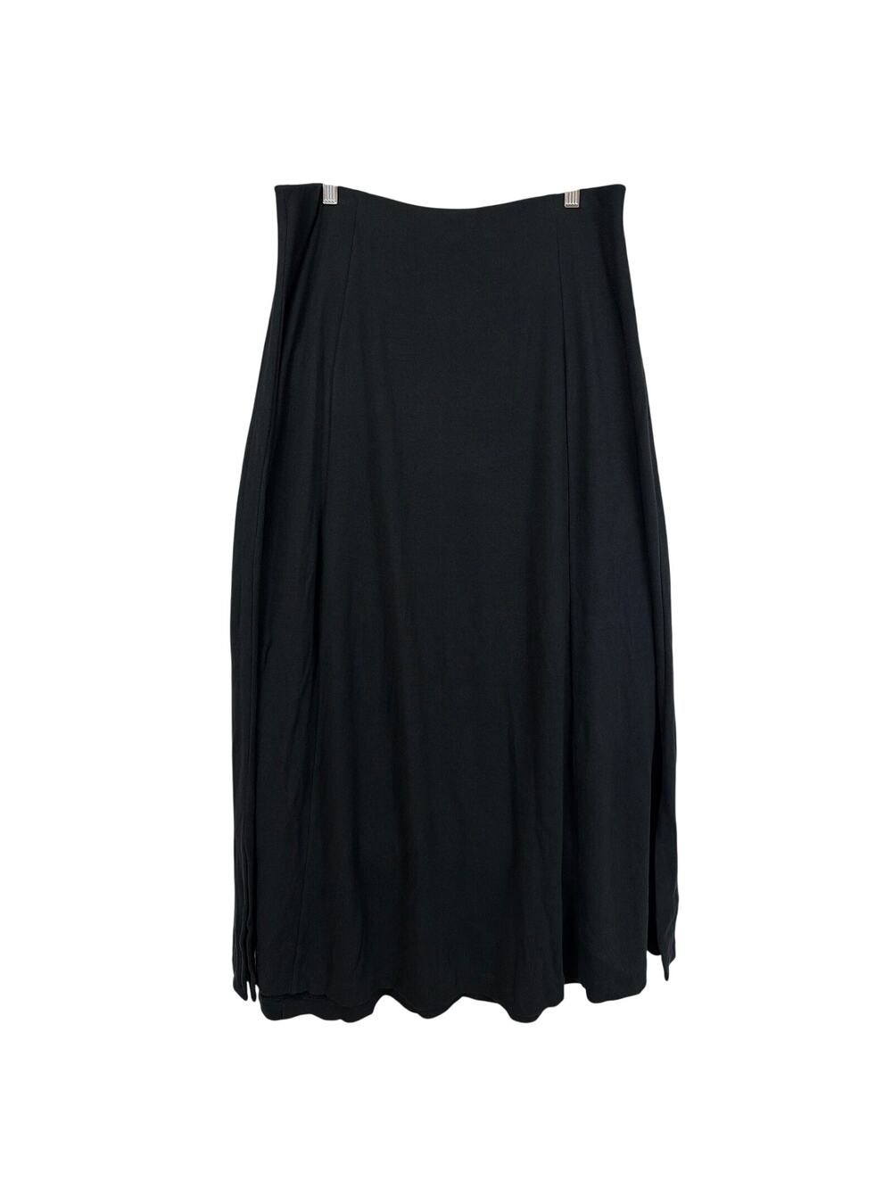 Vintage 90s Norm Thompson Black Side Split Maxi Skirt Size XL